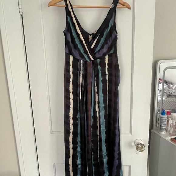 Per Una Dark Striped-Long Dress - Picture 2 of 3